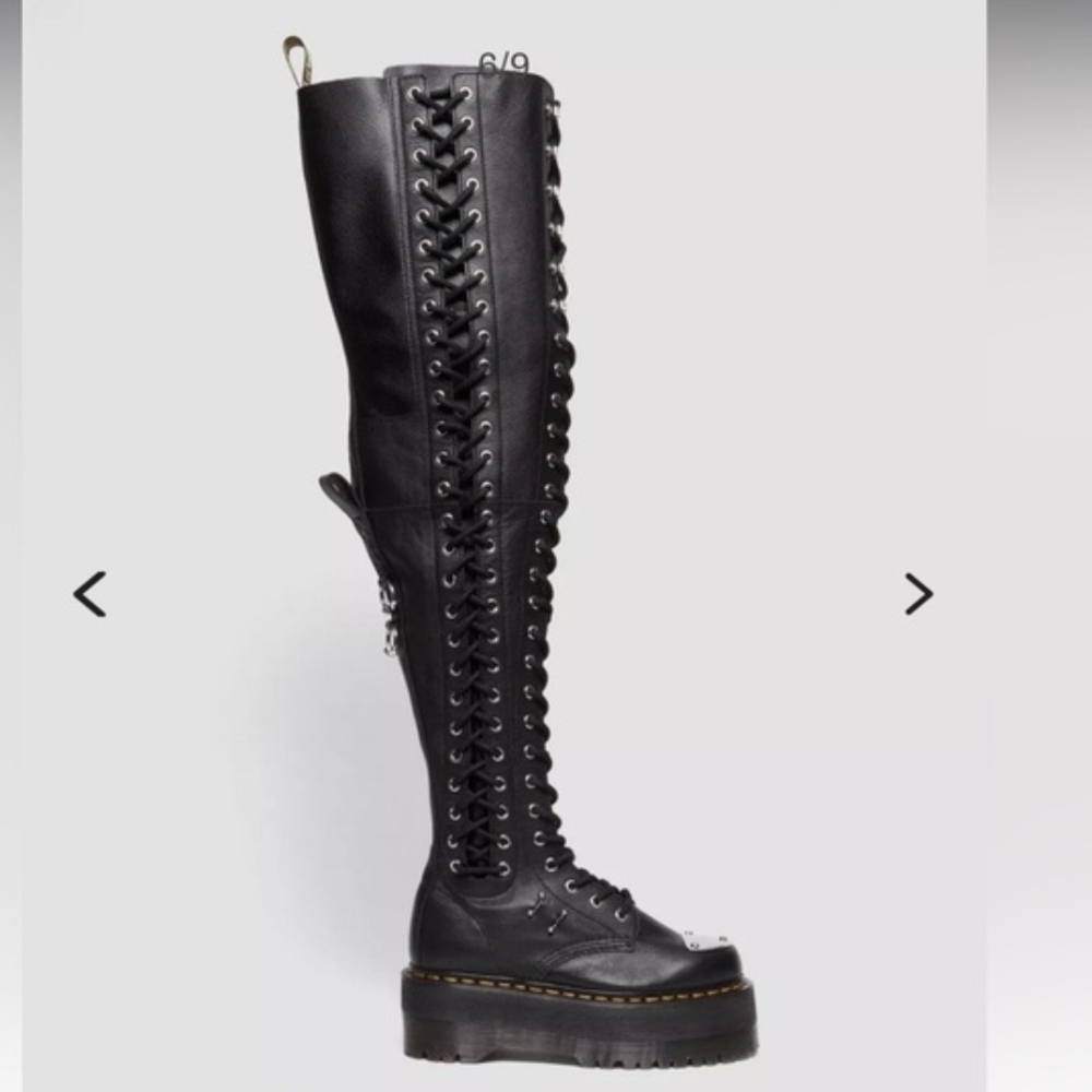 Dr. Martens 28-Eye Extreme Max Virginia Leather Knee High Boots - Picture 6 of 11